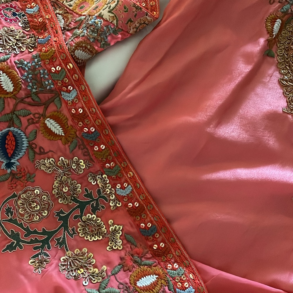 Beautiful pink/peach pure silk saree